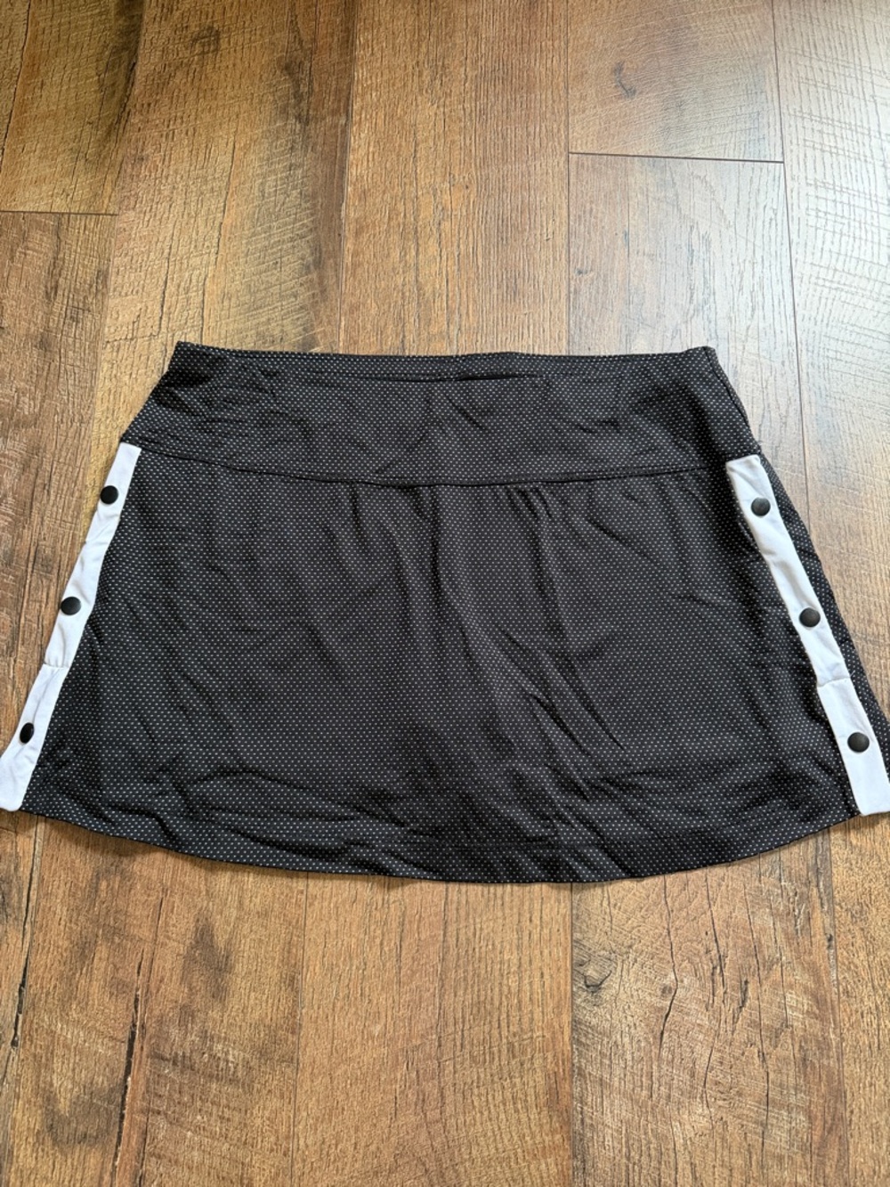Lucky in Love Black Athletic Skort with White Polka-Trim